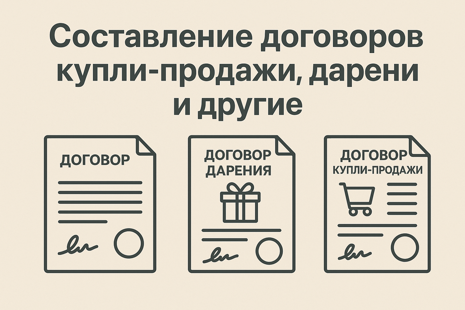 <span style="font-weight: bold;">Составление договоров купли-продажи, дарение и др.</span>
